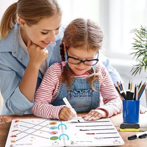 Kids Educational Learning Tracing Book ( 64 Pages) | With Two Markers Duster Attached (big Size)