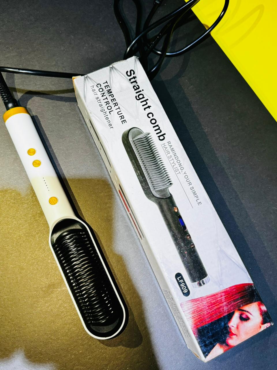 HQT-909B Hair Straightener - Ceramic Heated Hair Brush - Heating Electric Hair Straightener