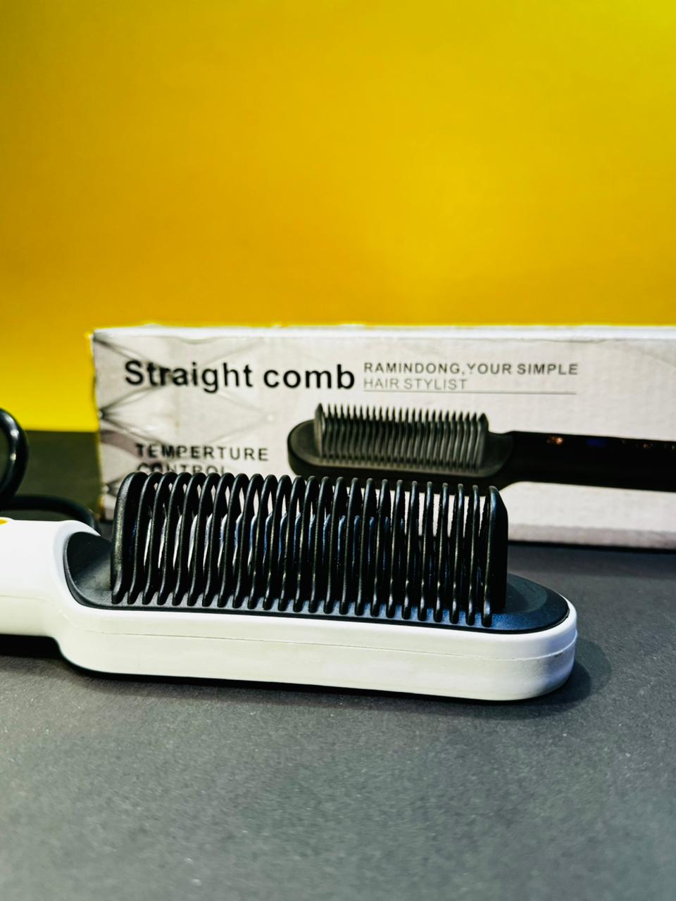 HQT-909B Hair Straightener - Ceramic Heated Hair Brush - Heating Electric Hair Straightener