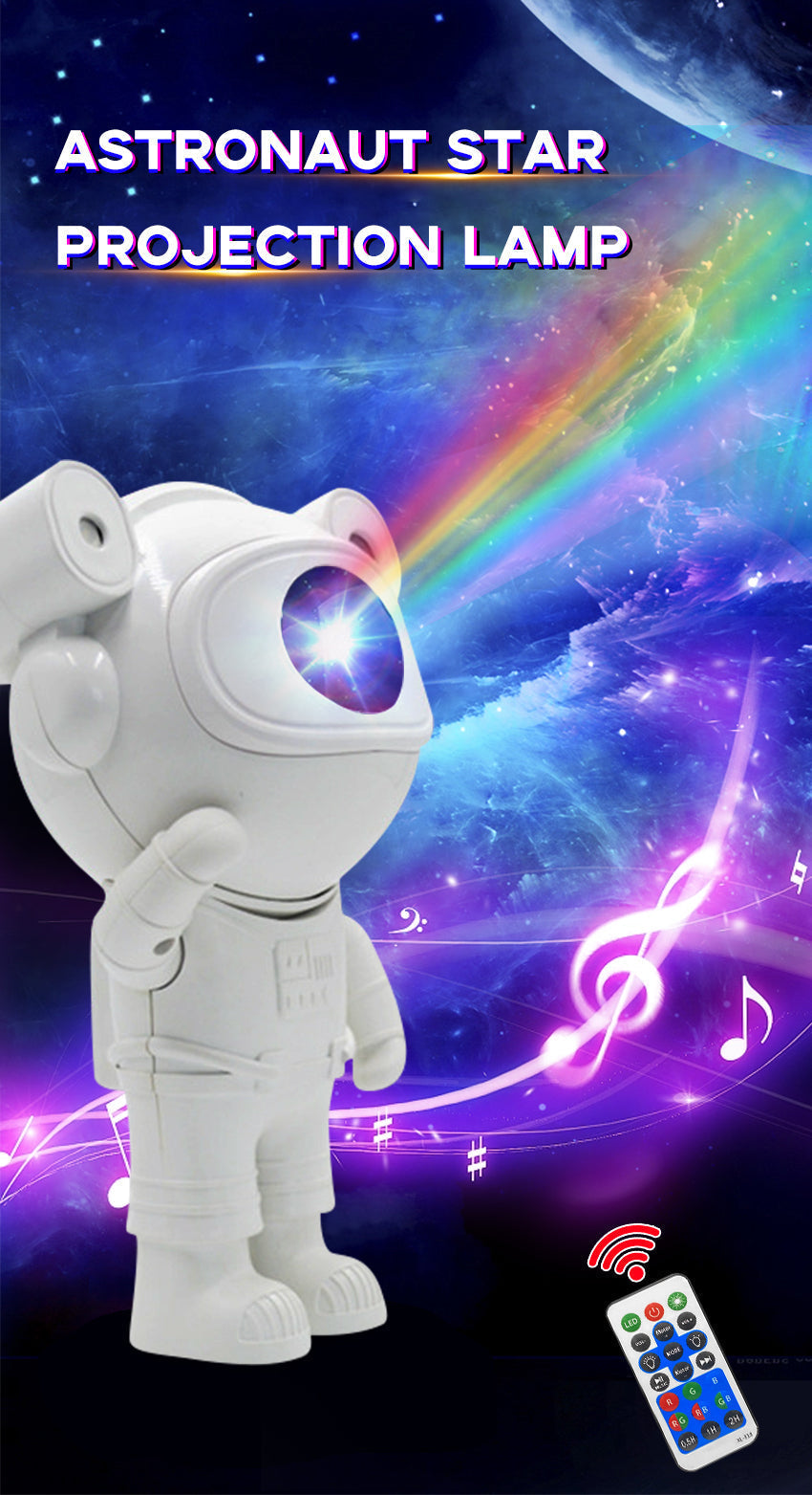 Astronaut Galaxy Night Light Stars Projector