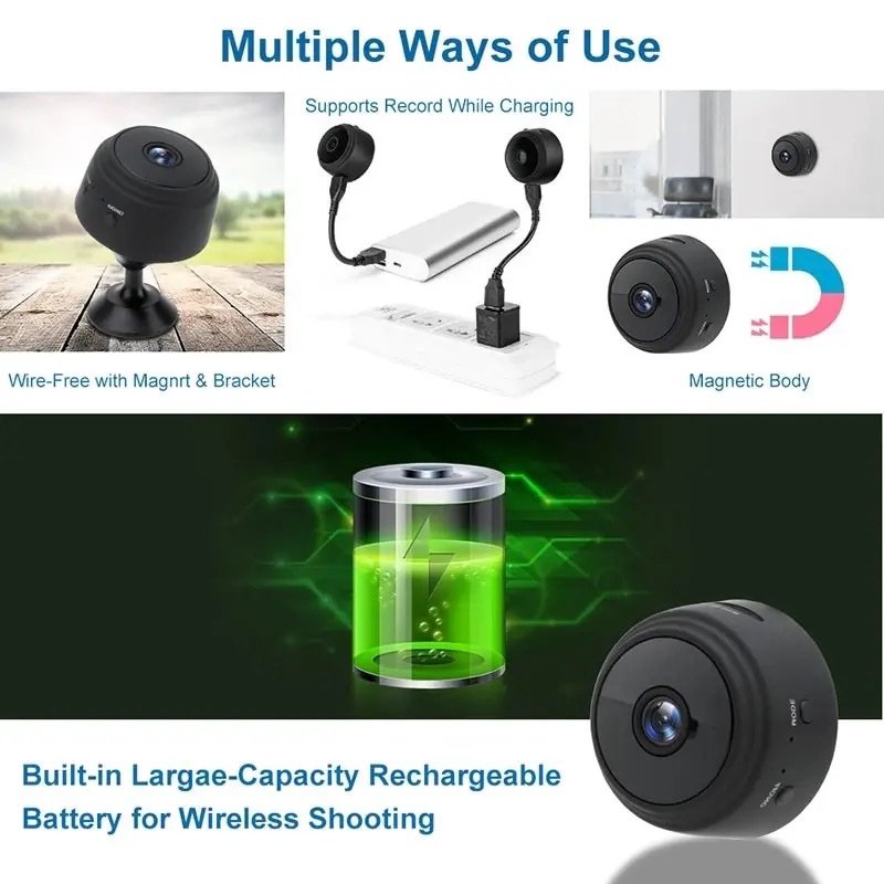 WiFi Mini Camera HD 1080p Wireless Video Recorder Voice Recorder Security Monitoring Camera
