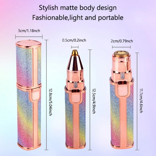2 In 1 Rechargeable Electric Facial Hair Remover Multi Attractive Color With Usb Charging Cable And Cleaning Brush