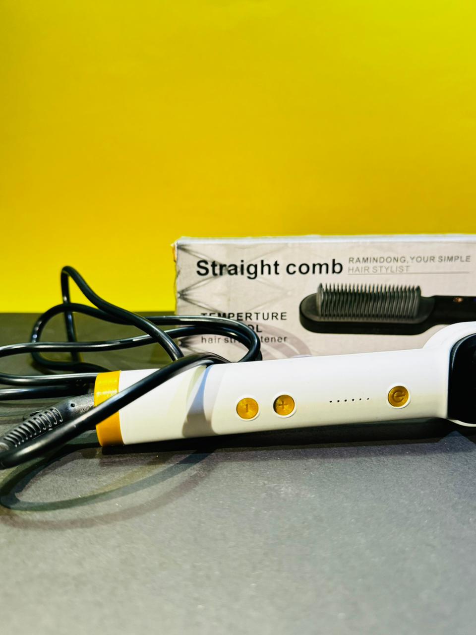 HQT-909B Hair Straightener - Ceramic Heated Hair Brush - Heating Electric Hair Straightener