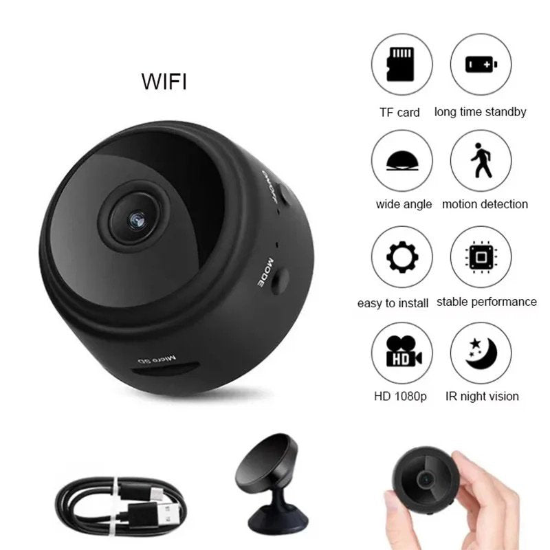 WiFi Mini Camera HD 1080p Wireless Video Recorder Voice Recorder Security Monitoring Camera
