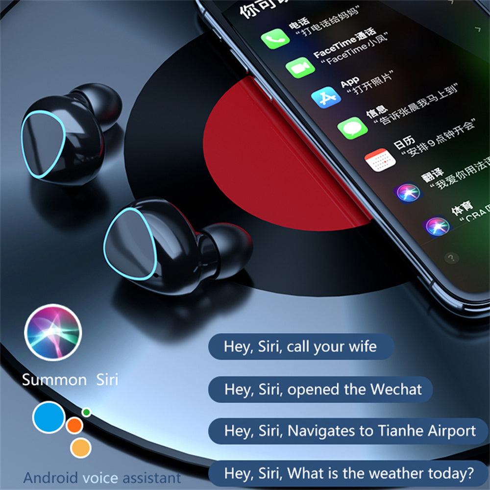 TWS Bluetooth Earphones 3500mAh Charging Box Wireless Waterproof Earbuds with Mic Sports